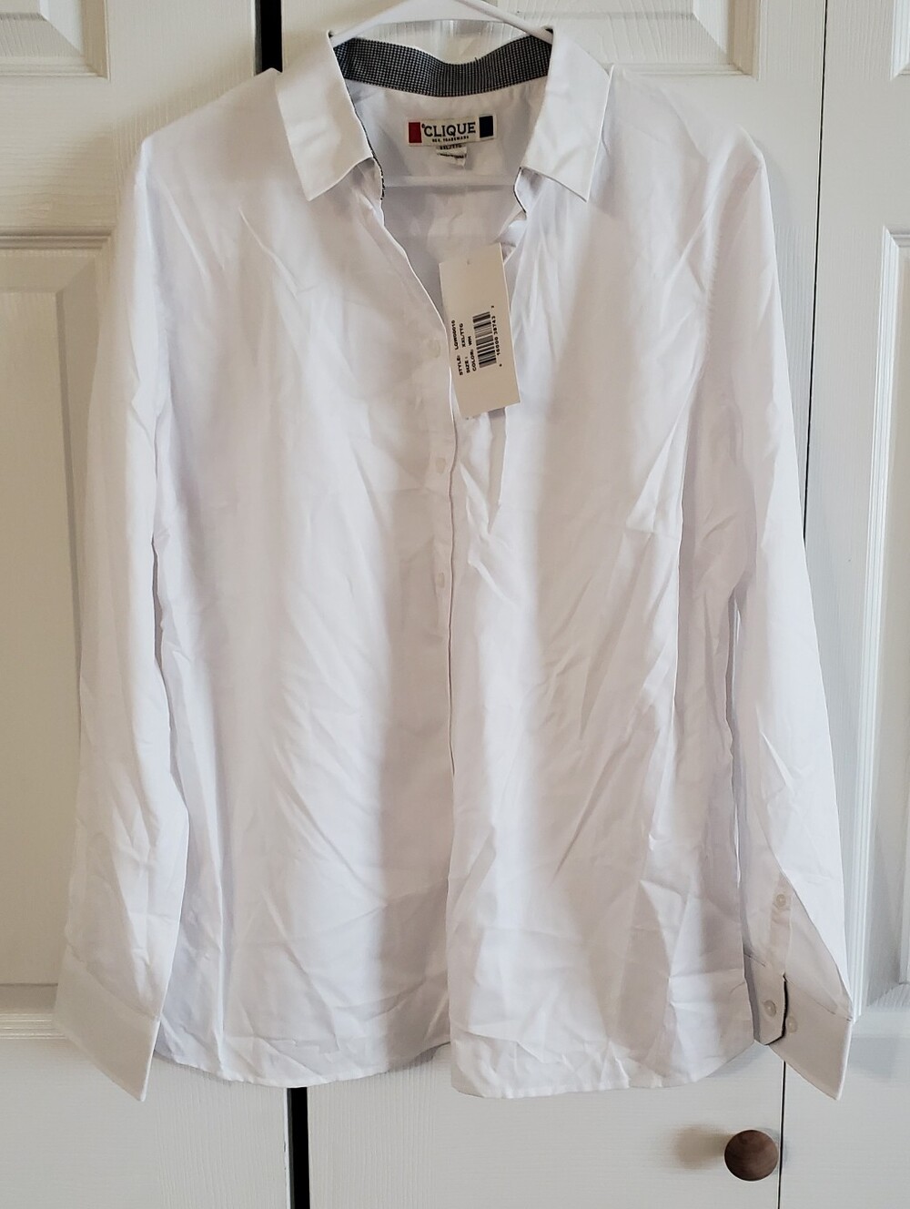 CLIQUE WHITE DRESS . BWT SZ XXL. BUTTON UP. OFFICE. LONG SLEEVES. LAYERING
